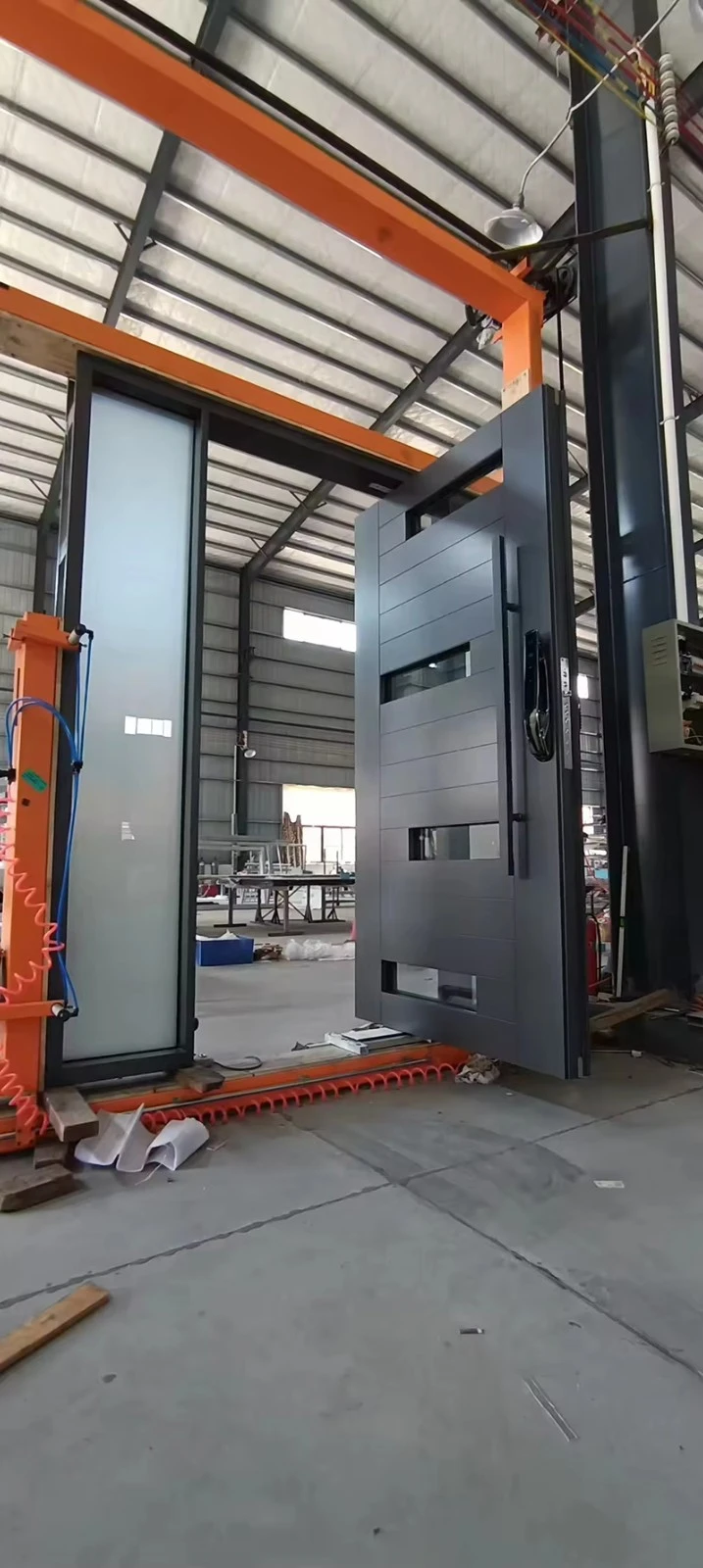 Modern Security Casement Door Anti-theft Exterior Aluminium Front Entry Soundproof Feature For Villas Apartments Finished