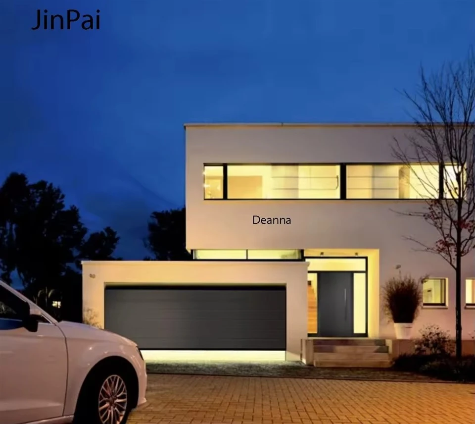 Professional Garage Door Manufacturer-High Standard Frameless Aluminum Mirror Reflective Glass Door Modern Design Style